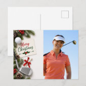 Golf Kerstmis Maak je eigen fotogolfer  Briefkaart (Voorkant / Achterkant)