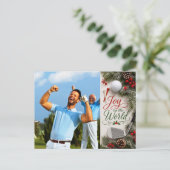 Golf Kerstmis Maak je eigen fotogolfer Briefkaart (Staand voorkant)