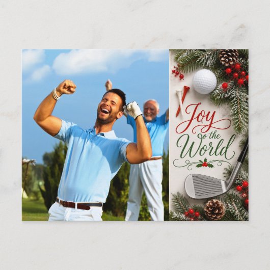 Golf Kerstmis Maak je eigen fotogolfer Briefkaart (Voorkant)