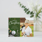 Golf Kerstmis Maak je eigen fotogolfer Briefkaart (Staand voorkant)