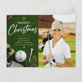 Golf Kerstmis Maak je eigen fotogolfer Briefkaart