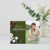 Golf Kerstmis Maak je eigen fotogolfer Briefkaart (Staand voorkant)