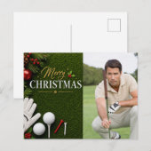 Golf Kerstmis Maak je eigen fotogolfer Briefkaart (Voorkant / Achterkant)