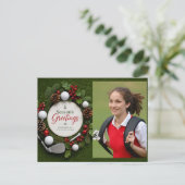 Golf Kerstmis Maak je eigen fotogolfer Briefkaart (Staand voorkant)