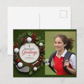 Golf Kerstmis Maak je eigen fotogolfer Briefkaart (Voorkant / Achterkant)