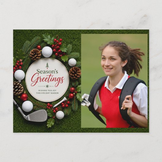 Golf Kerstmis Maak je eigen fotogolfer Briefkaart (Voorkant)