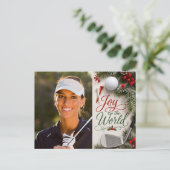 Golf Kerstmis Maak je eigen fotogolfer Briefkaart (Staand voorkant)