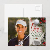 Golf Kerstmis Maak je eigen fotogolfer Briefkaart (Voorkant / Achterkant)