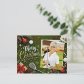 Golf Kerstmis Maak je eigen fotogolfer Briefkaart (Staand voorkant)