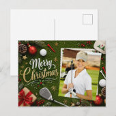 Golf Kerstmis Maak je eigen fotogolfer Briefkaart (Voorkant / Achterkant)