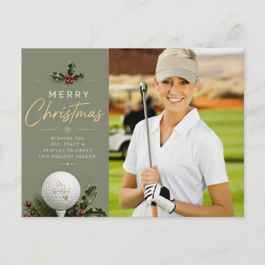 Golf Kerstmis Maak je eigen fotogolfer Briefkaart (Voorkant)