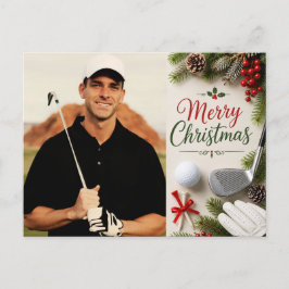 Golf Kerstmis Maak je eigen fotogolfer Feestdagenkaart