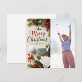 Golf Kerstmis Maak je eigen fotogolfer Feestdagenkaart (Voorkant / Achterkant)
