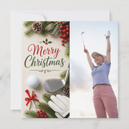Golf Kerstmis Maak je eigen fotogolfer Feestdagenkaart