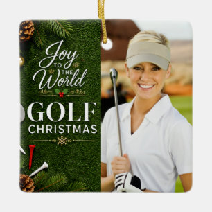 Golf Kerstmis Maak je eigen fotogolfer Keramisch Ornament