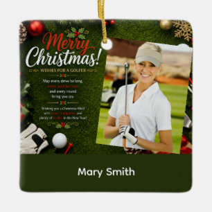 Golf Kerstmis Maak je eigen fotogolfer Keramisch Ornament