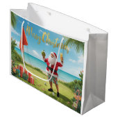 Golf Kerstmis met de Kerstman in Hawaï Groot Cadeauzakje (Voorkant Gekanteld)
