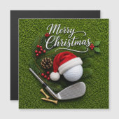 Golf Kerstmis met golfbal en tee met lint (Voorkant / Achterkant)