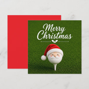 Golf Kerstmis met golfbal en tee met lint Feestdagenkaart
