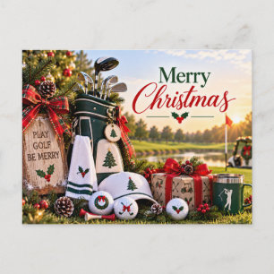 Golf Kerstmis met golfbal Feestdagenkaart