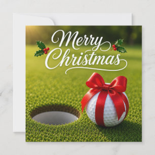 Golf Kerstmis met golfbal met Kerstversiering Kaart