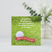 Golf Kerstmis met golfbal op groen gras Feestdagenkaart (Staand voorkant)
