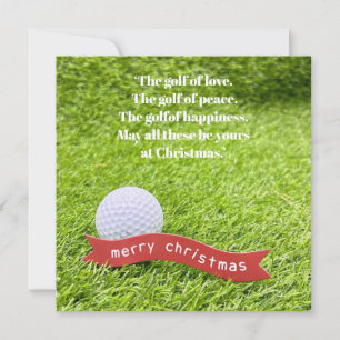Golf Kerstmis met golfbal op groen gras Feestdagenkaart