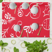 Golf Kerstmis met golfbal voor golfer Theedoek (Gevouwen)