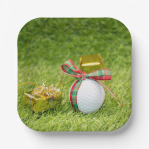 Golf Kerstmis met golfballen Papieren Bordje