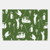 Golf Kerstmis met golfer rood en groen thema Inpakpapier Vel (Voorkant 2)