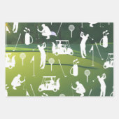 Golf Kerstmis met golfer rood en groen thema Inpakpapier Vel (Voorkant)