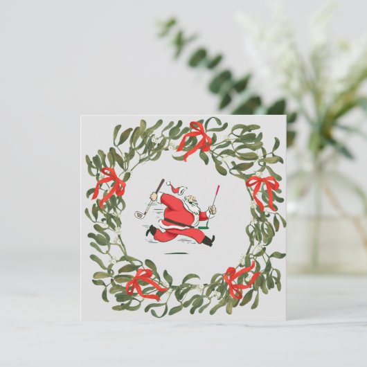 Golf Kerstmis met het runnen van Santa Claus golfi (Staand voorkant)