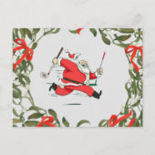 Golf Kerstmis met het runnen van Santa Claus golfi Briefkaart (Voorkant)