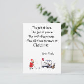 Golf Kerstmis met kerstcadeautje Feestdagenkaart (Staand voorkant)