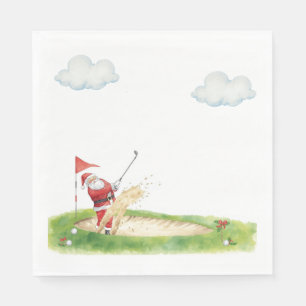 Golf Kerstmis met Kerstman golfen  Servet