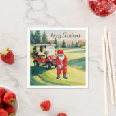 Golf Kerstmis met Kerstman golfen Servet (Insitu)