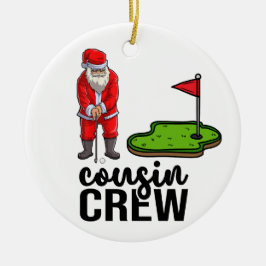Golf Kerstmis met Kerstman voor neef Crew Keramisch Ornament