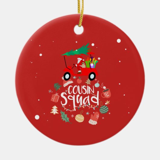Golf Kerstmis met kerstman voor neef Squad Keramisch Ornament (Voorkant)