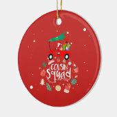 Golf Kerstmis met kerstman voor neef Squad Keramisch Ornament (Links)