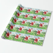 Golf Kerstmis met Santa Claus golfing Cadeaupapier (Uitgerold)