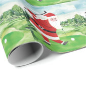 Golf Kerstmis met Santa Claus golfing Cadeaupapier (Rol Hoek)