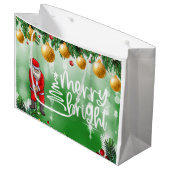 Golf Kerstmis met Santa Claus golfing Groot Cadeauzakje (Voorkant Gekanteld)