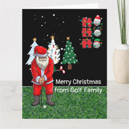 Golf Kerstmis met Santa Claus golfing Kaart