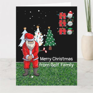 Golf Kerstmis met Santa Claus golfing Kaart