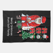 Golf Kerstmis met Santa Claus golfing Theedoek (Horizontaal)