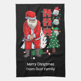 Golf Kerstmis met Santa Claus golfing Theedoek