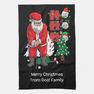 Golf Kerstmis met Santa Claus golfing Theedoek