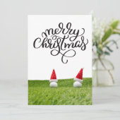 Golf Kerstmis met Santa Hat voor Golfer Feestdagenkaart (Staand voorkant)