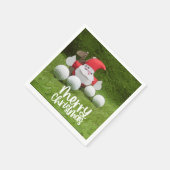 Golf Kerstmis met Sinterklaas en golfbal Servet (Hoek)