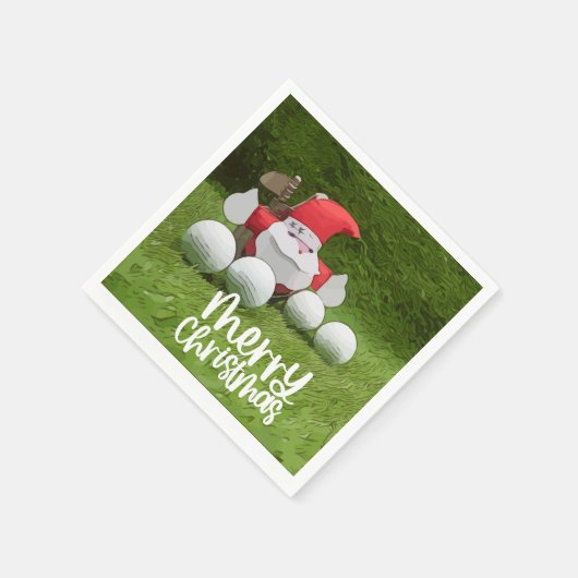 Golf Kerstmis met Sinterklaas en golfbal Servet (Hoek)